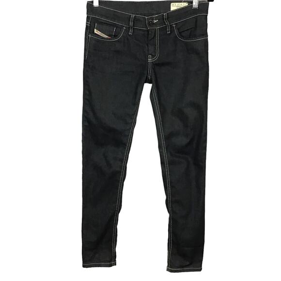 Diesel Jeans LIV Stretch Italian Super Dark Indigo Wash Skinny Slim Jeans sz 27 - Picture 3 of 15